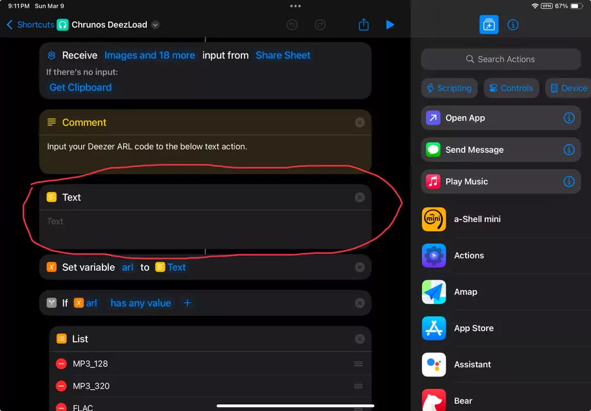 Deezload Shortcut Input ARL /chrunos-deezload/images/chrunos-deezload-shortcut-arl.webp