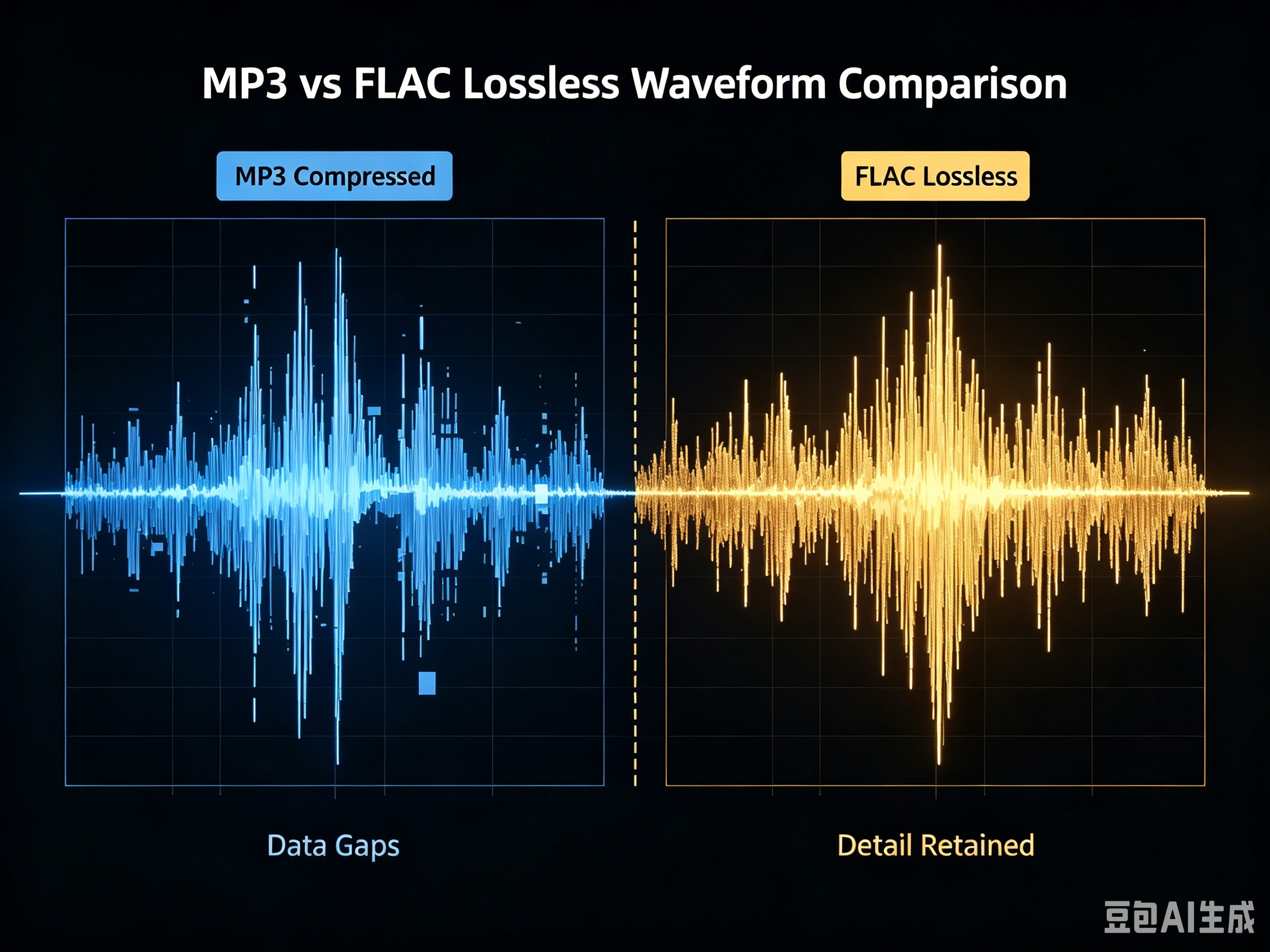 MP3 vs FLAC audio waveform comparison /spotify-to-flac/images/mp3-vs-flac.webp
